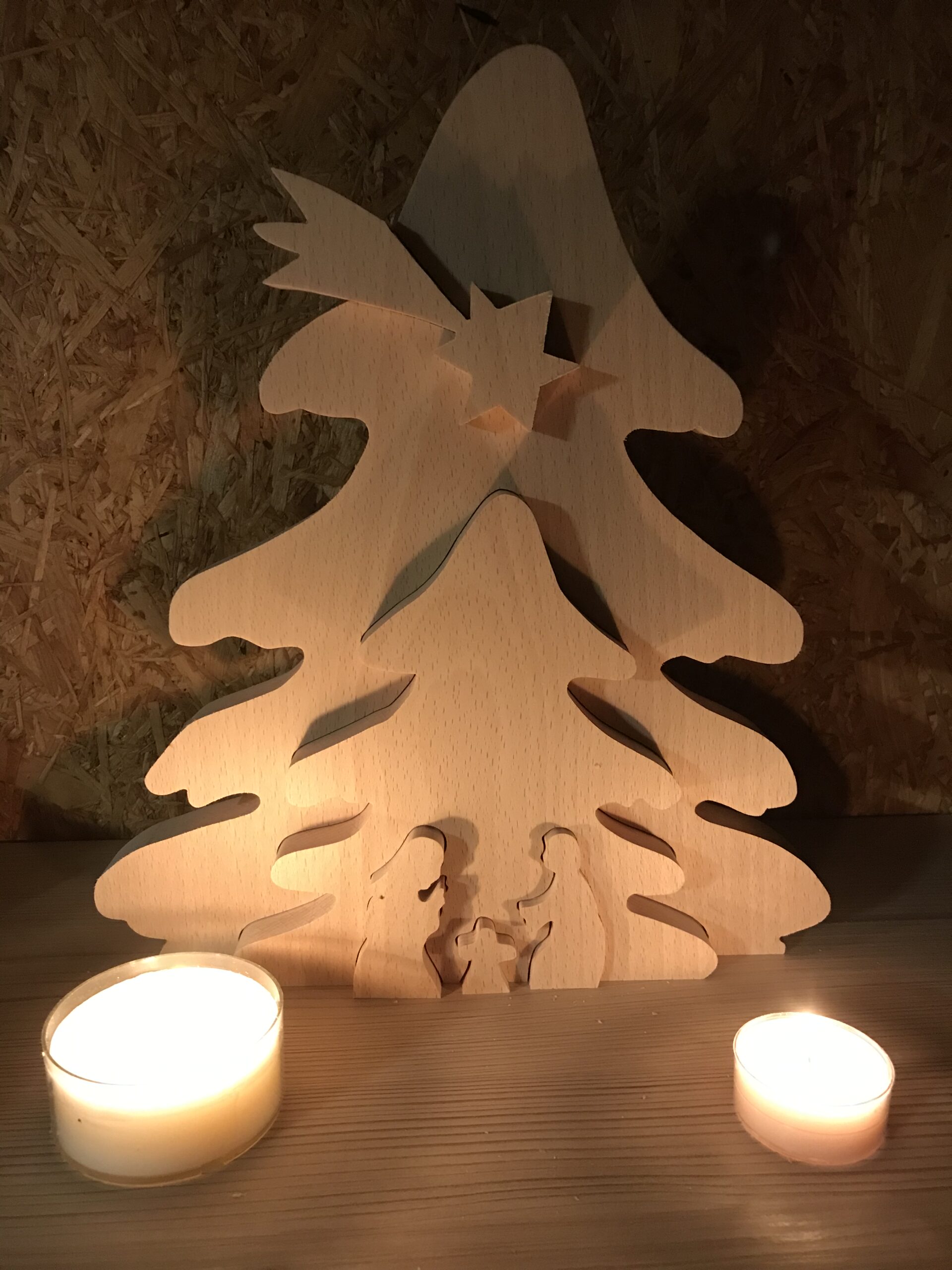 crèche sous sapin