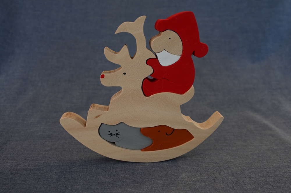 Père Noël sur son renne