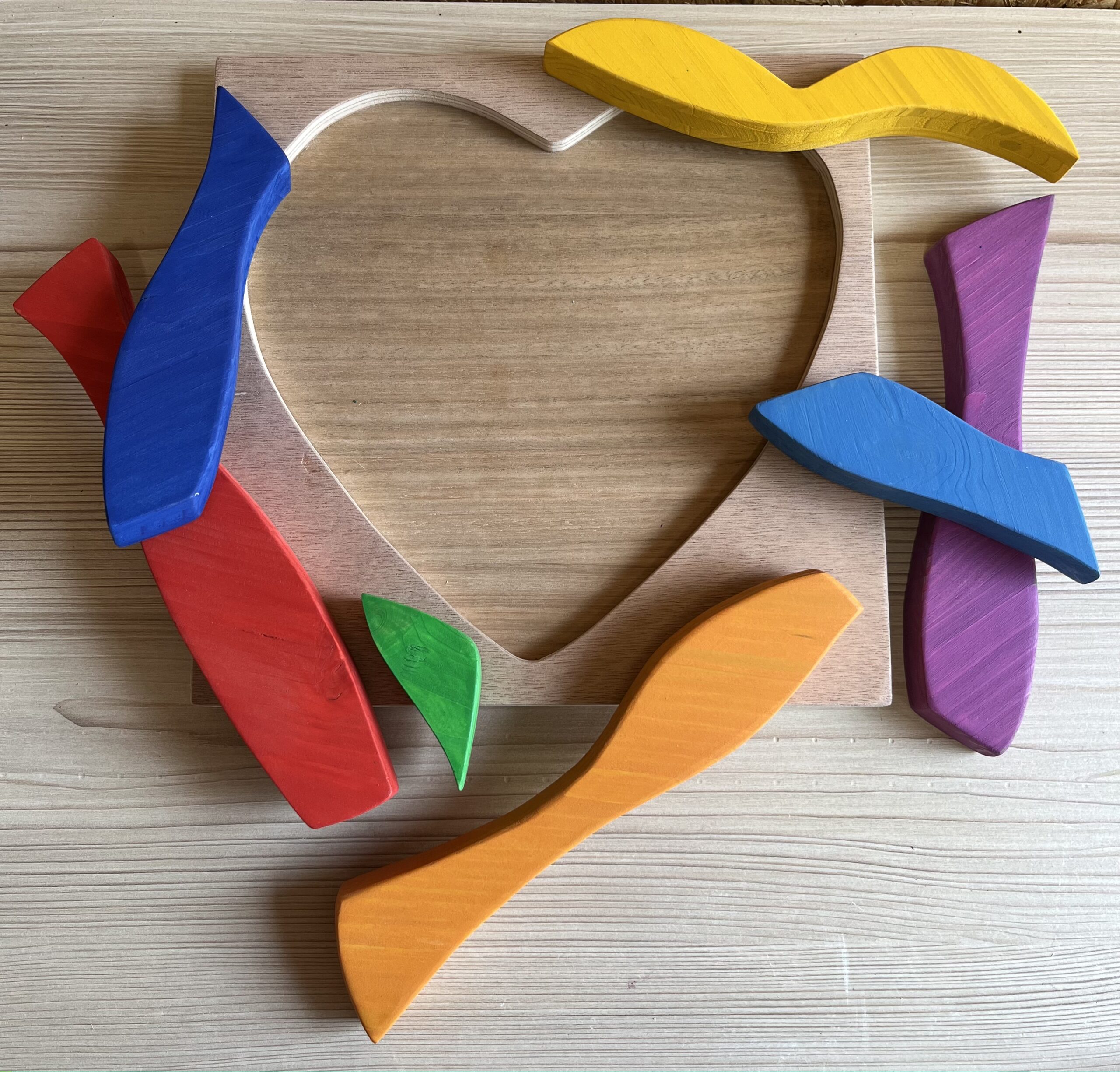 Coeur arc en ciel à encastrer